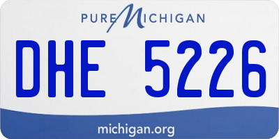 MI license plate DHE5226