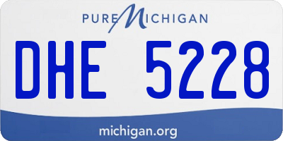MI license plate DHE5228