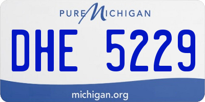 MI license plate DHE5229
