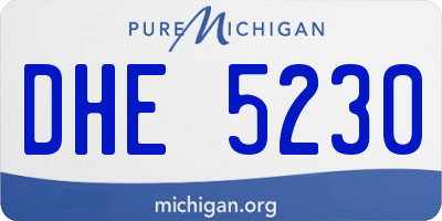 MI license plate DHE5230