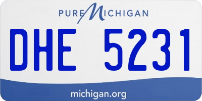 MI license plate DHE5231