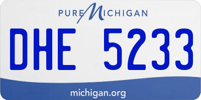 MI license plate DHE5233