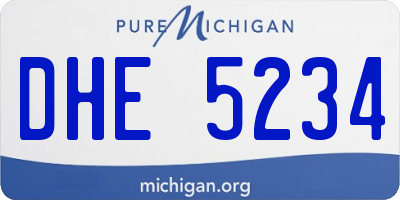 MI license plate DHE5234