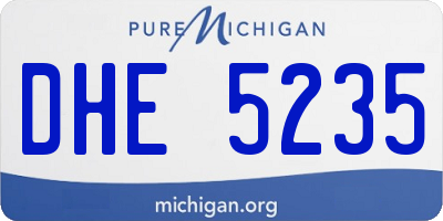 MI license plate DHE5235