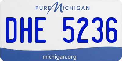 MI license plate DHE5236