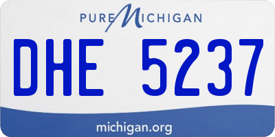 MI license plate DHE5237