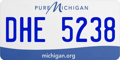 MI license plate DHE5238