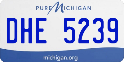 MI license plate DHE5239