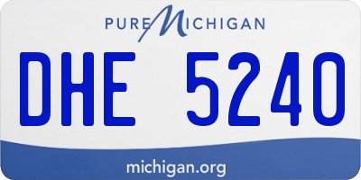 MI license plate DHE5240