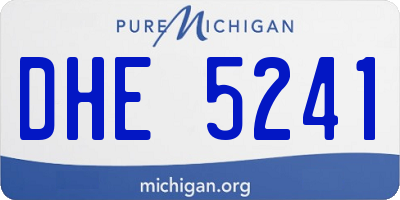 MI license plate DHE5241