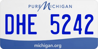 MI license plate DHE5242