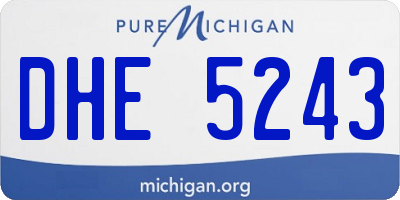 MI license plate DHE5243