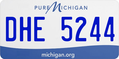 MI license plate DHE5244