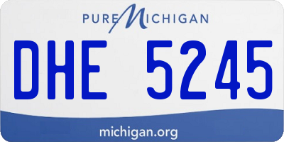 MI license plate DHE5245
