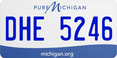 MI license plate DHE5246