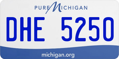 MI license plate DHE5250