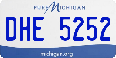 MI license plate DHE5252