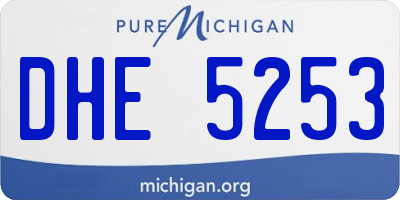 MI license plate DHE5253