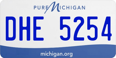 MI license plate DHE5254