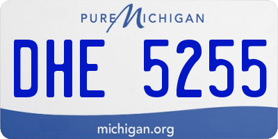 MI license plate DHE5255