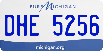 MI license plate DHE5256