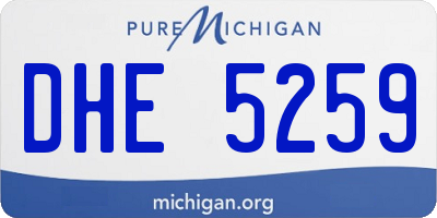 MI license plate DHE5259