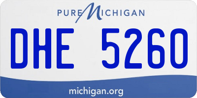 MI license plate DHE5260