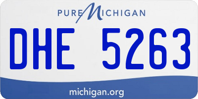 MI license plate DHE5263