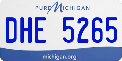 MI license plate DHE5265