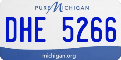 MI license plate DHE5266