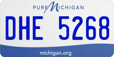 MI license plate DHE5268