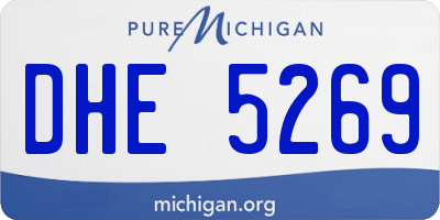 MI license plate DHE5269