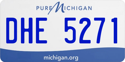 MI license plate DHE5271