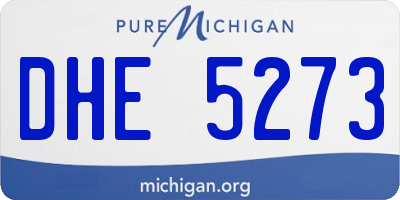 MI license plate DHE5273