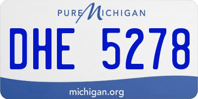 MI license plate DHE5278