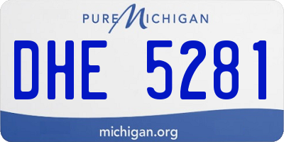 MI license plate DHE5281