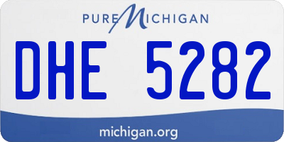 MI license plate DHE5282