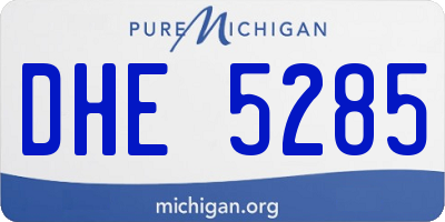 MI license plate DHE5285