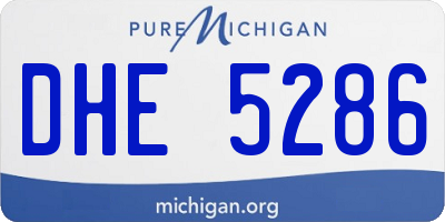 MI license plate DHE5286