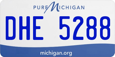 MI license plate DHE5288