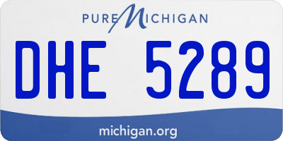 MI license plate DHE5289