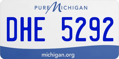 MI license plate DHE5292