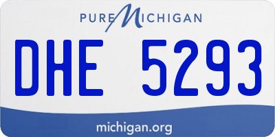 MI license plate DHE5293