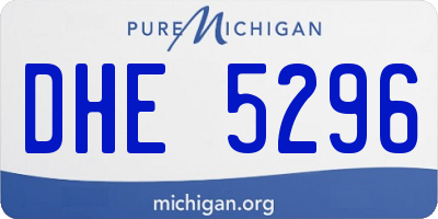 MI license plate DHE5296