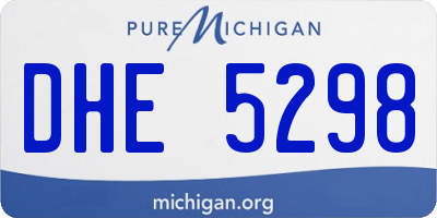 MI license plate DHE5298