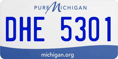 MI license plate DHE5301