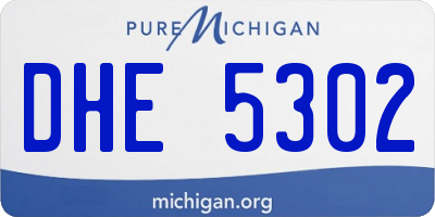MI license plate DHE5302