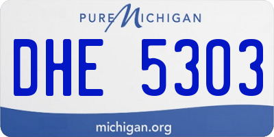MI license plate DHE5303