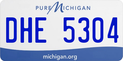 MI license plate DHE5304
