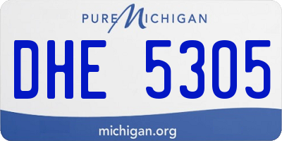 MI license plate DHE5305